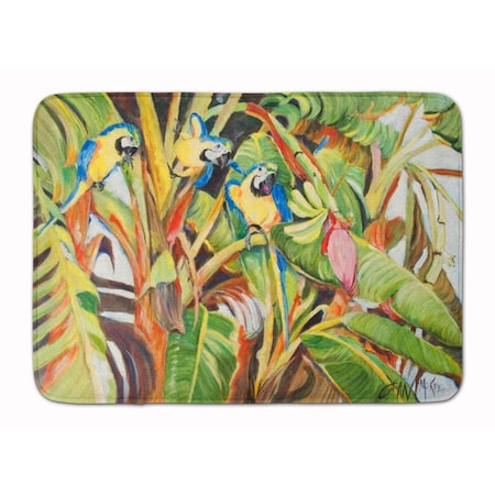 Carolines Treasures Three Blue Parrots Machine Washable Memory Foam Mat JMK1010RUG
